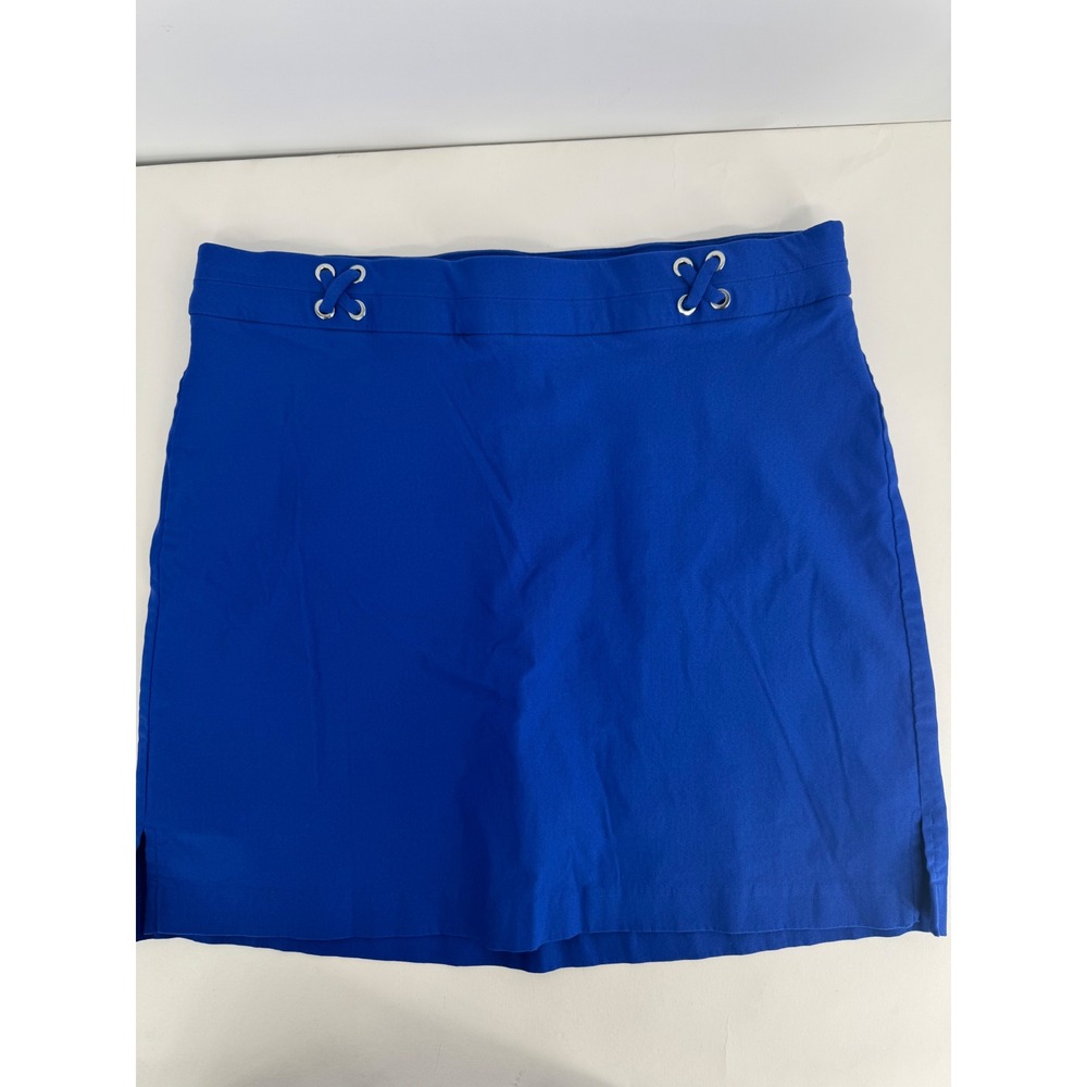 Rafaella Comfort Cobalt Blue Skort Grommet Waist Stretch Side Slit‎ Sz M